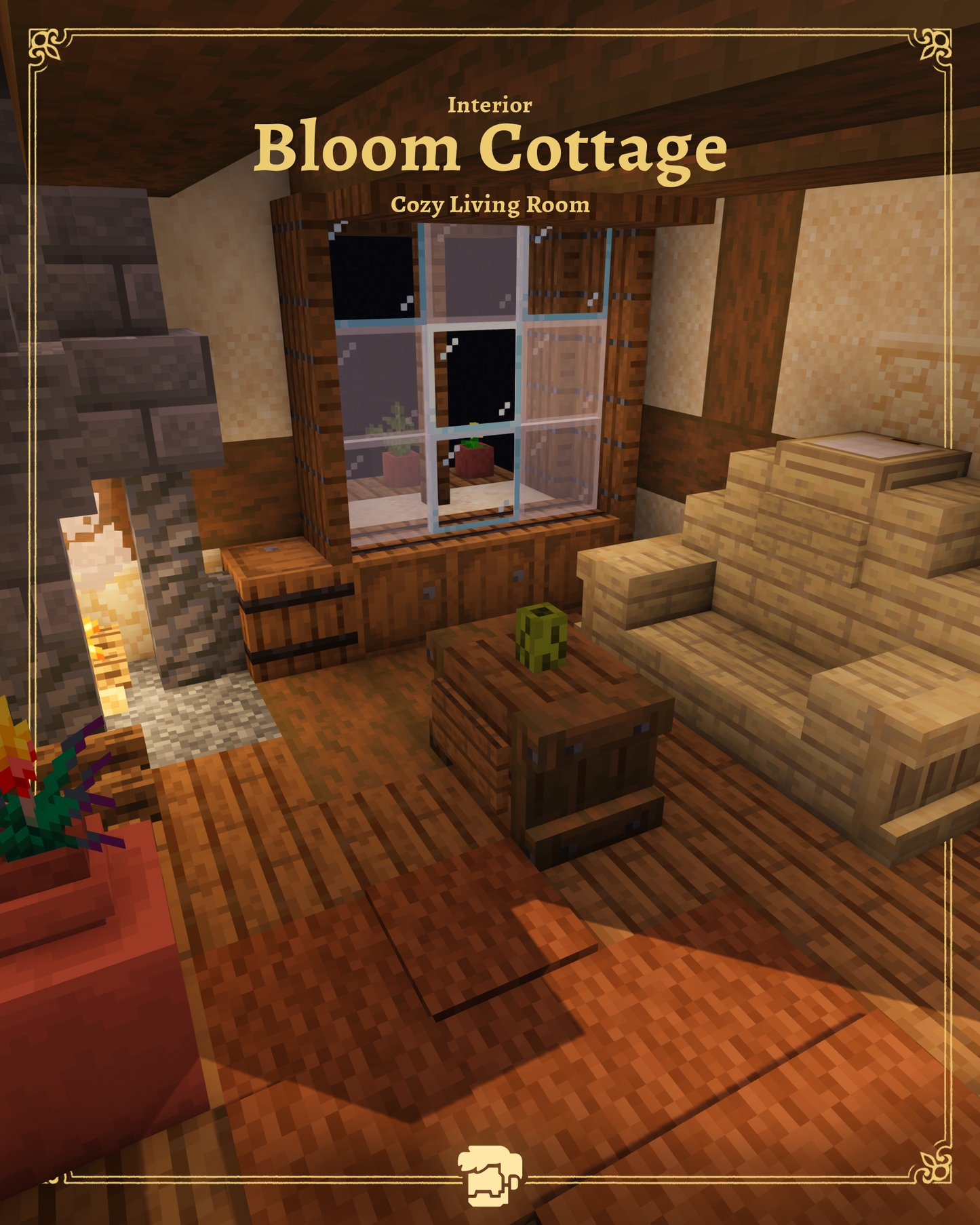 Bloom Cottage Minecraft House (Litematica Schematic Download)