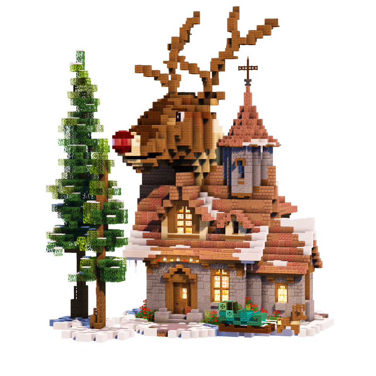 Reindeer House - Festive Minecraft Build