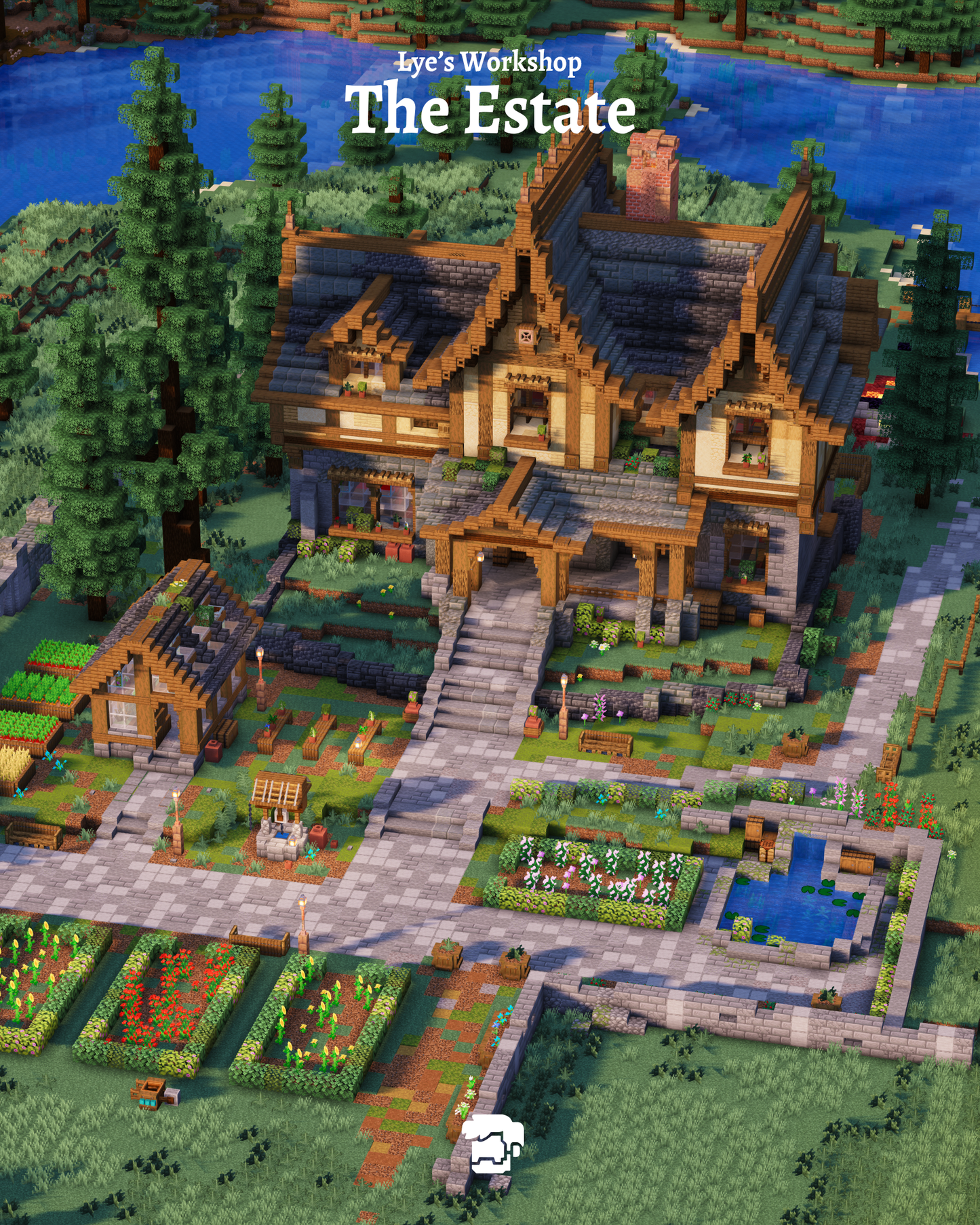 Evergreen Mansion - Detailed Minecraft Survival Base / Spawn Build