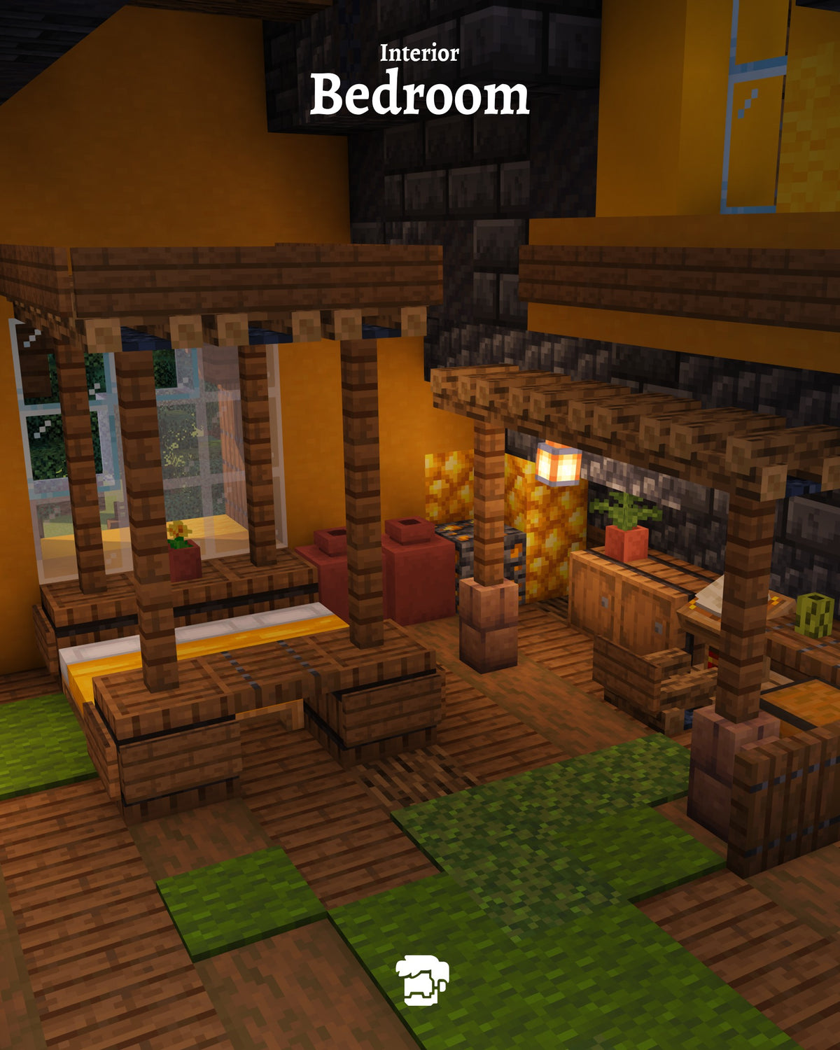 Bedroom inside the Ambergold Minecraft house