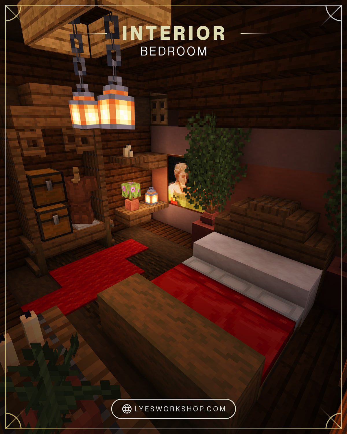 Bedroom inside the Fableden Cottage Minecraft house