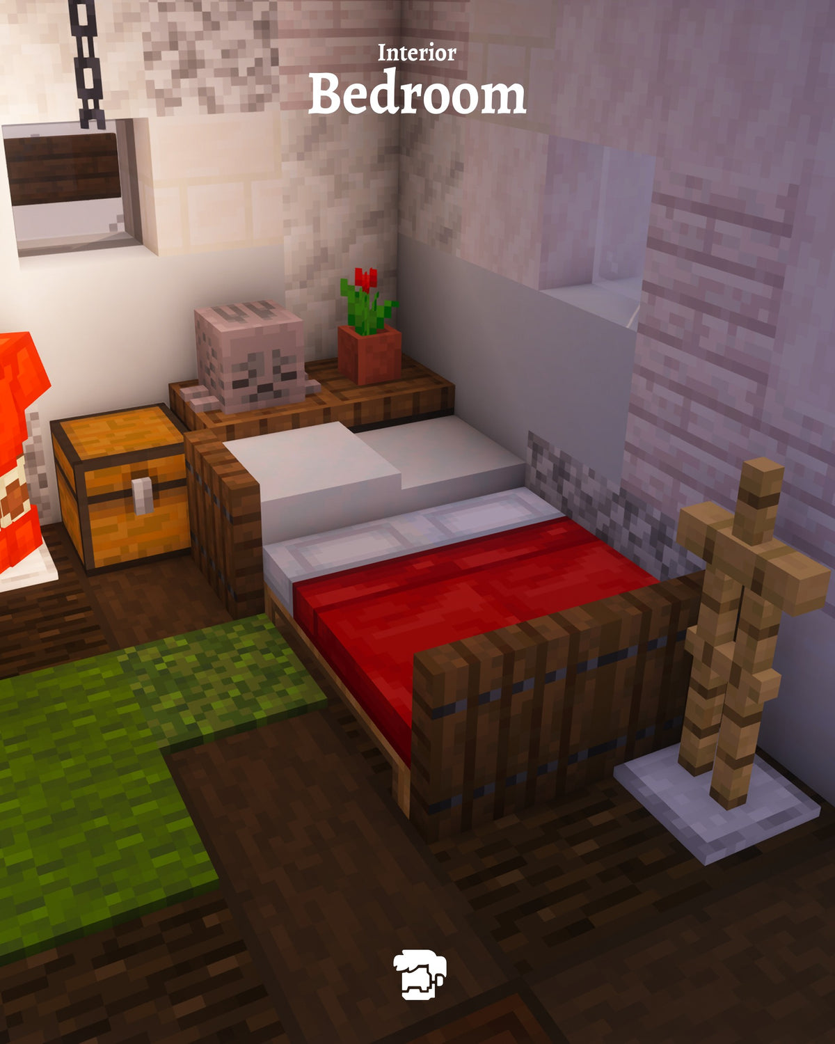 Bedroom inside the Happy Snowman Minecraft house
