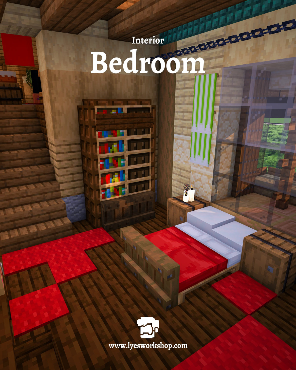 Bedroom inside the Lakeside House Minecraft house