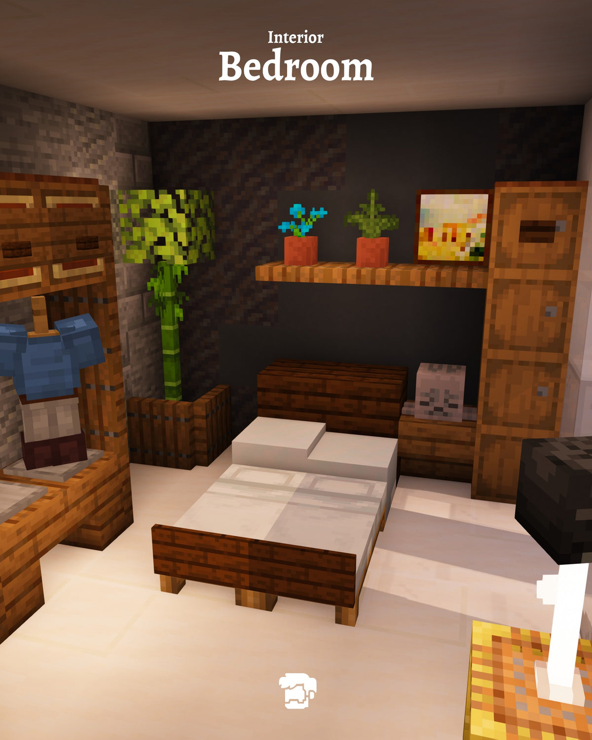 Bedroom inside the Reclaimed Ruins Minecraft house