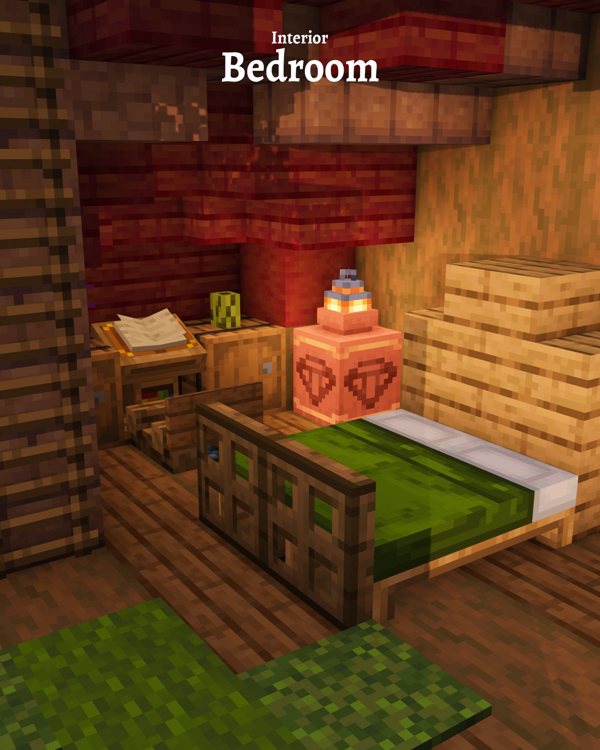 Bedroom inside the Santa House Minecraft build