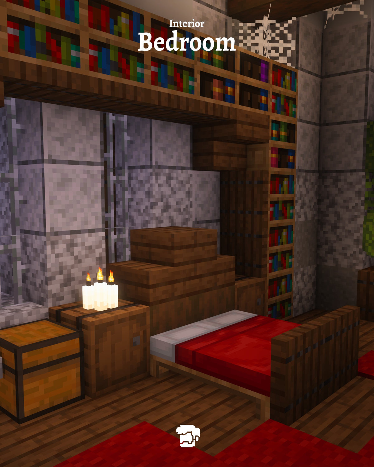 Bedroom inside the The Watchpost Minecraft base