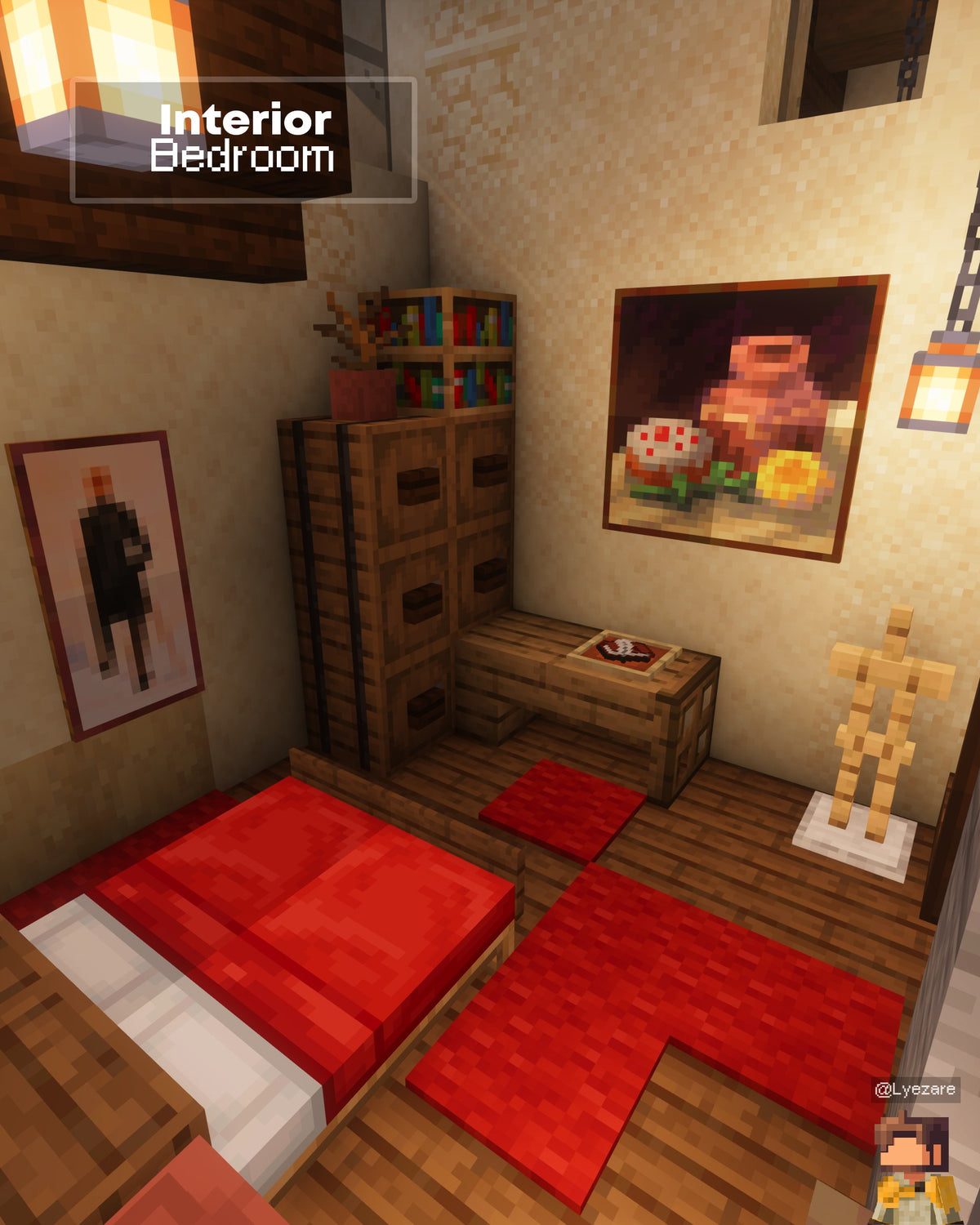 Bedroom inside the Trout Minecraft house