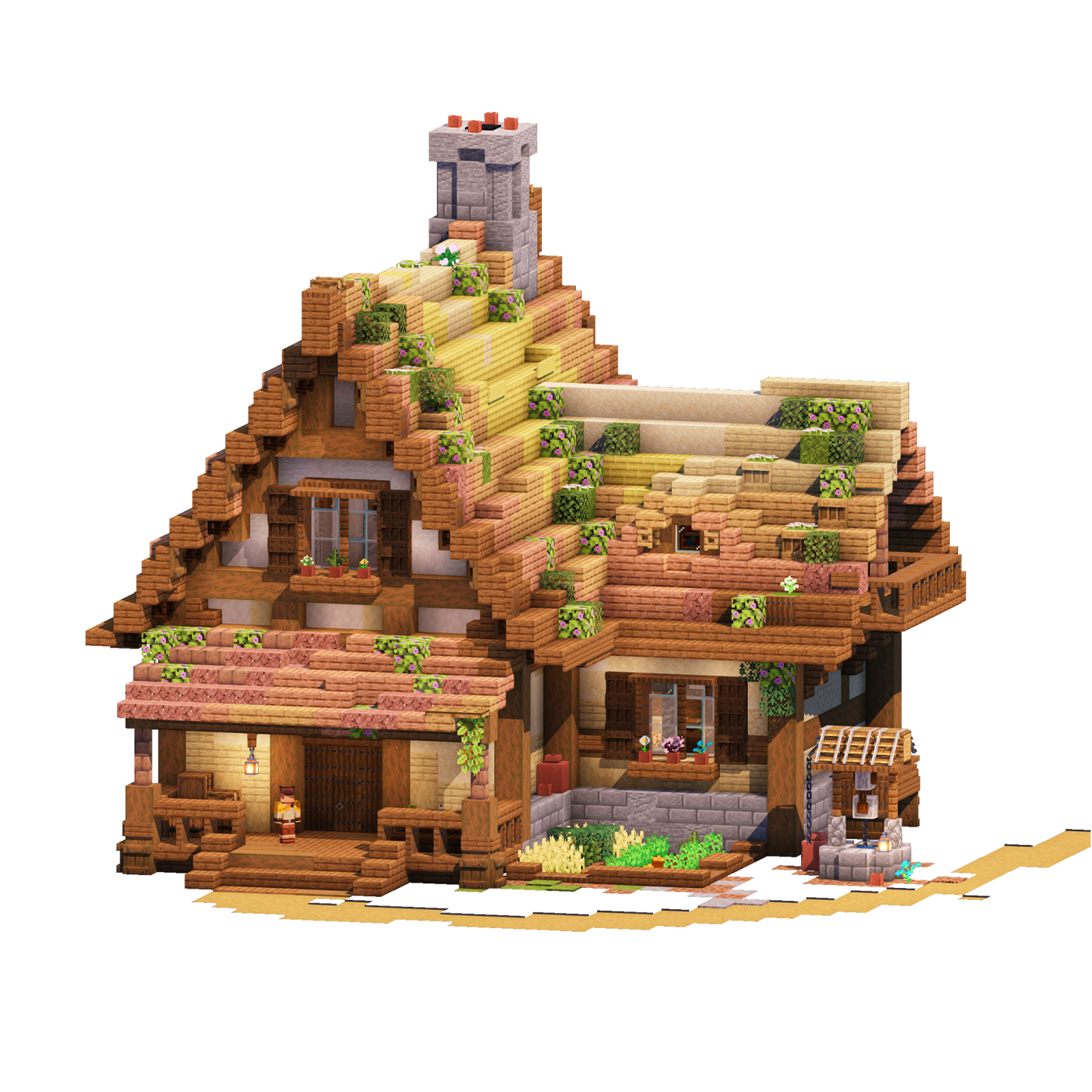 Bloom Cottage Minecraft House (Litematica Schematic Download)