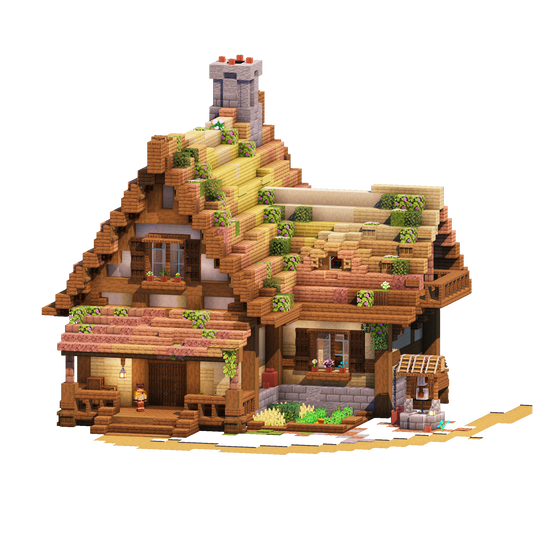Bloom Cottage Minecraft House (Litematica Schematic Download)
