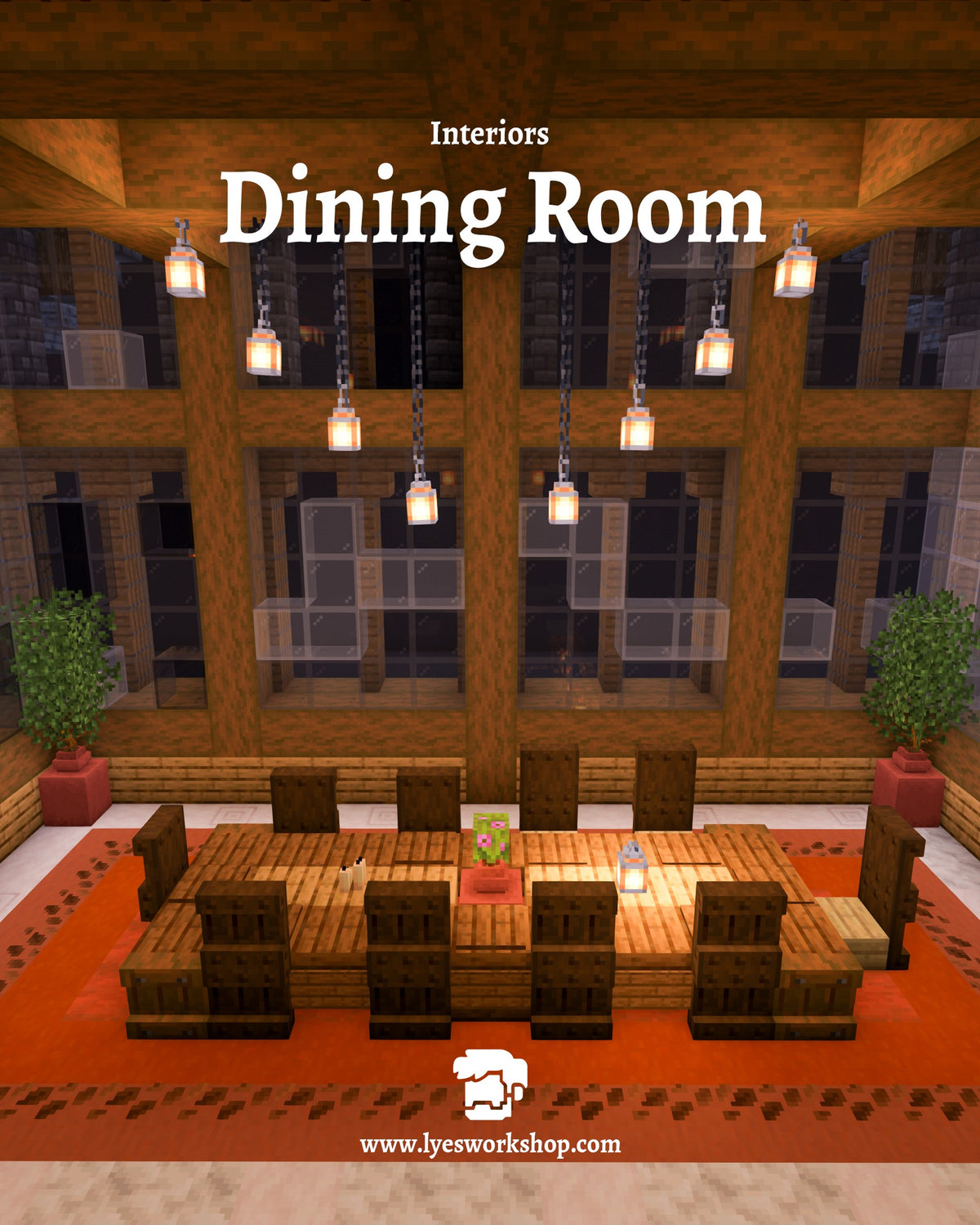 Dining room inside the Meadow View Minecraft house