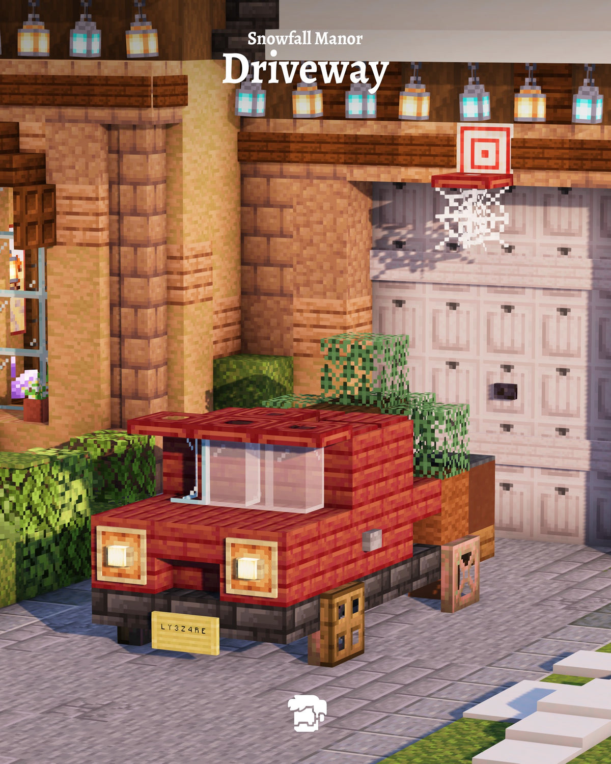 Driveway of the Snowfall Manor Minecraft house