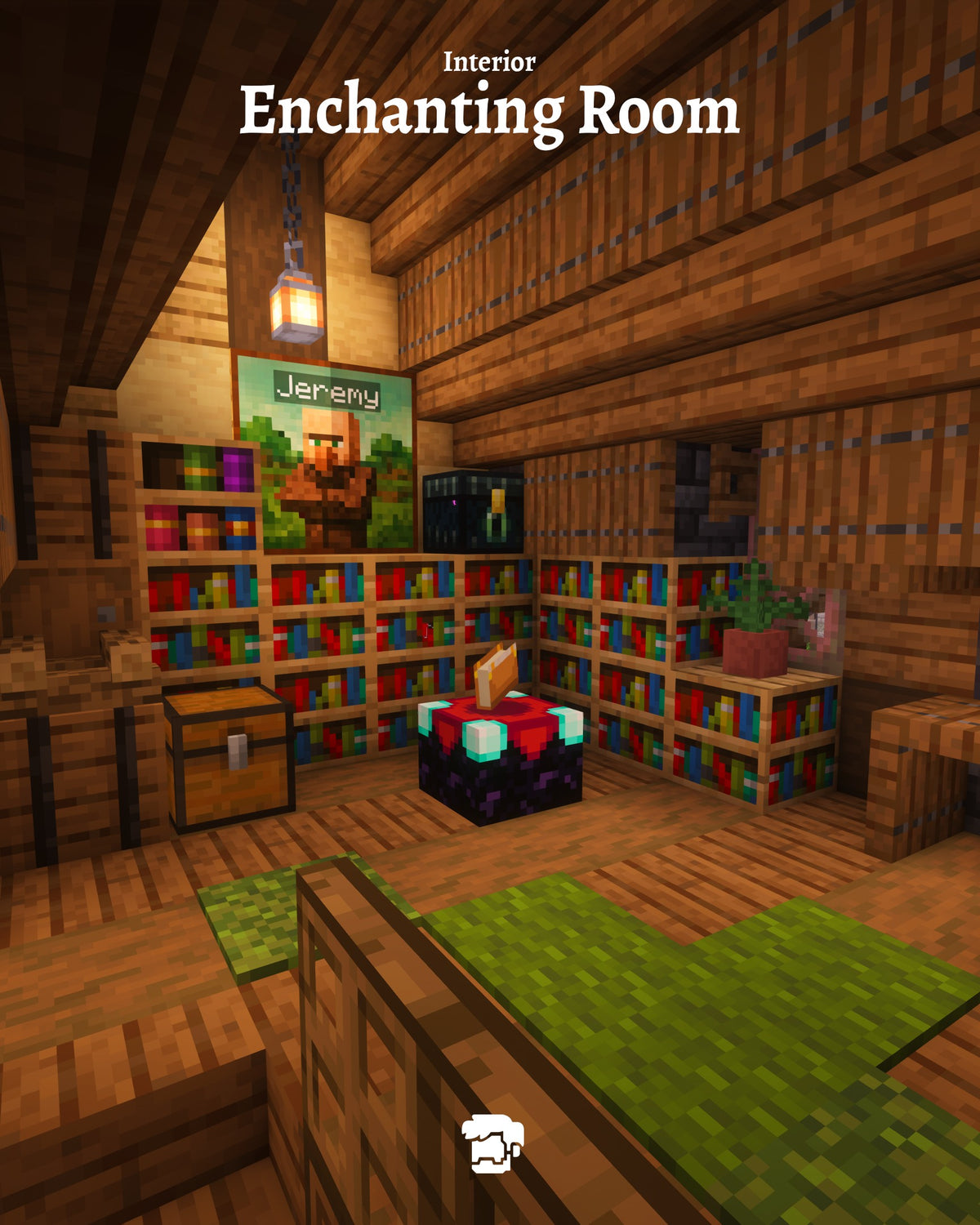 Enchanting room inside the Pineward Cottage Minecraft house