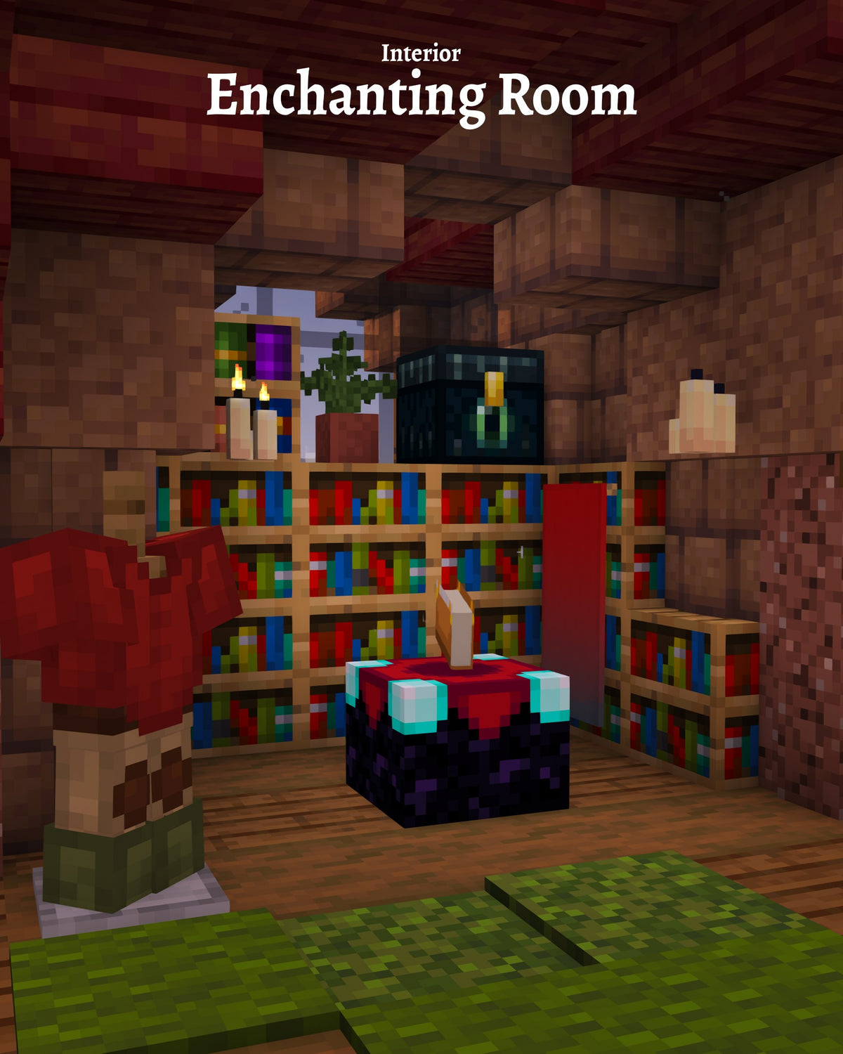 Enchanting room inside the Santa House Minecraft build