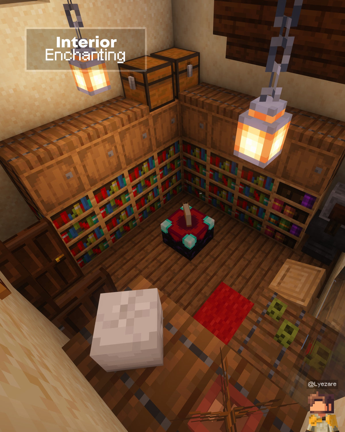 Enchanting room inside the Trout Minecraft house