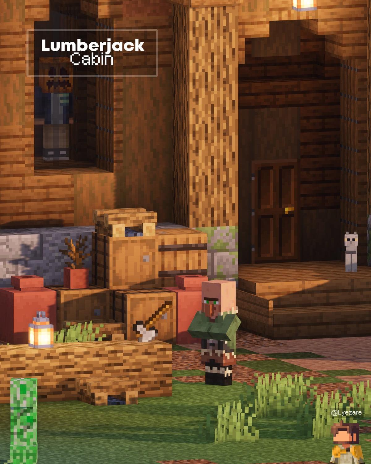 Entrance of the Lumberjack Cabin Minecraft house