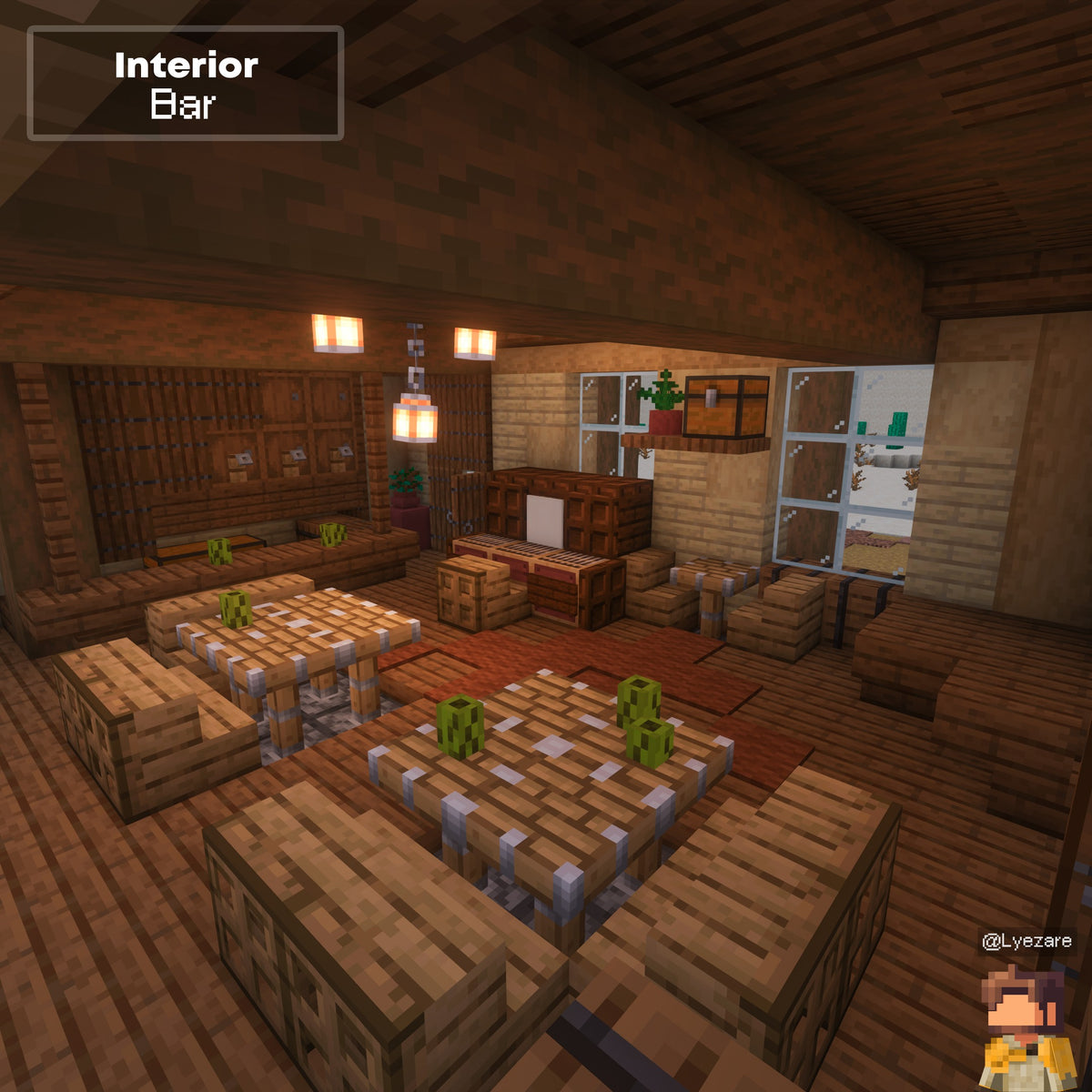 Interior of the Western Saloon Minecraft saloon
