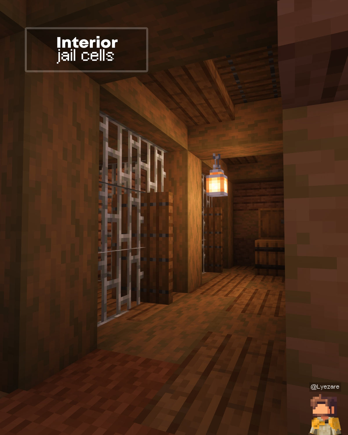 Jail cells inside the Western Jail Minecraft jail