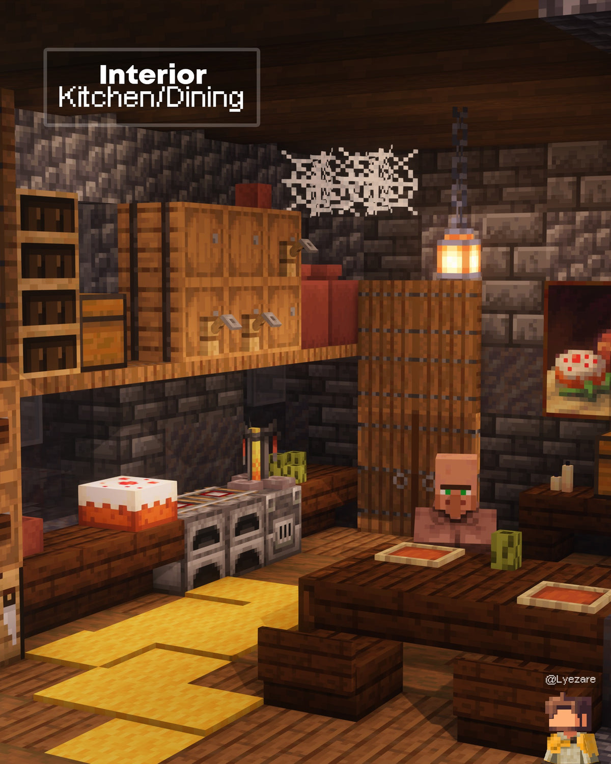 Kitchen inside the Crimson Grove Minecraft build
