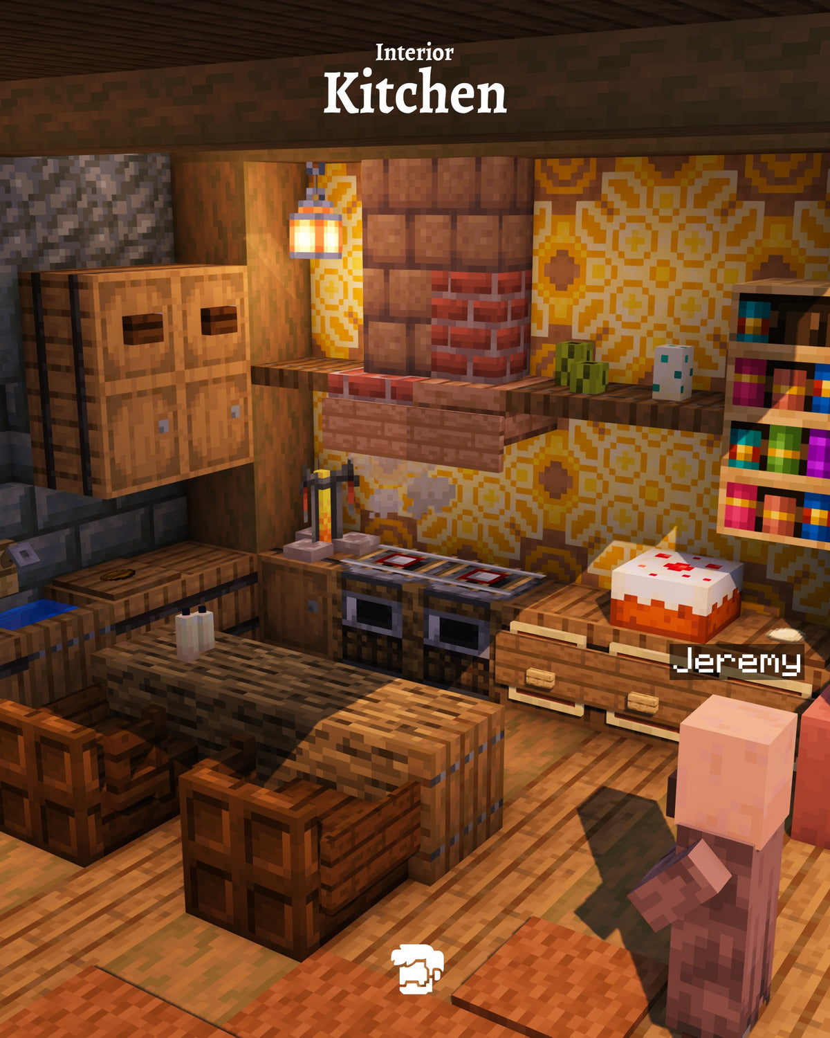 Kitchen inside the Fernfall Cottage Minecraft house
