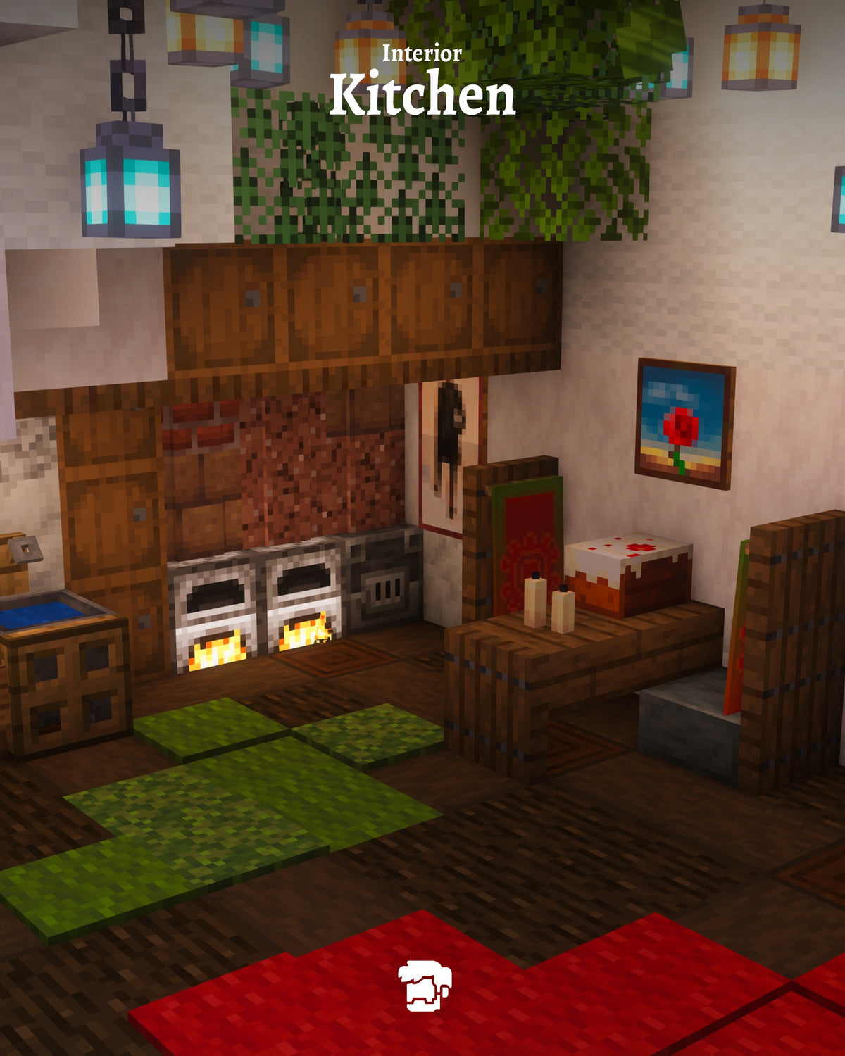 Kitchen inside the Happy Snowman Minecraft house