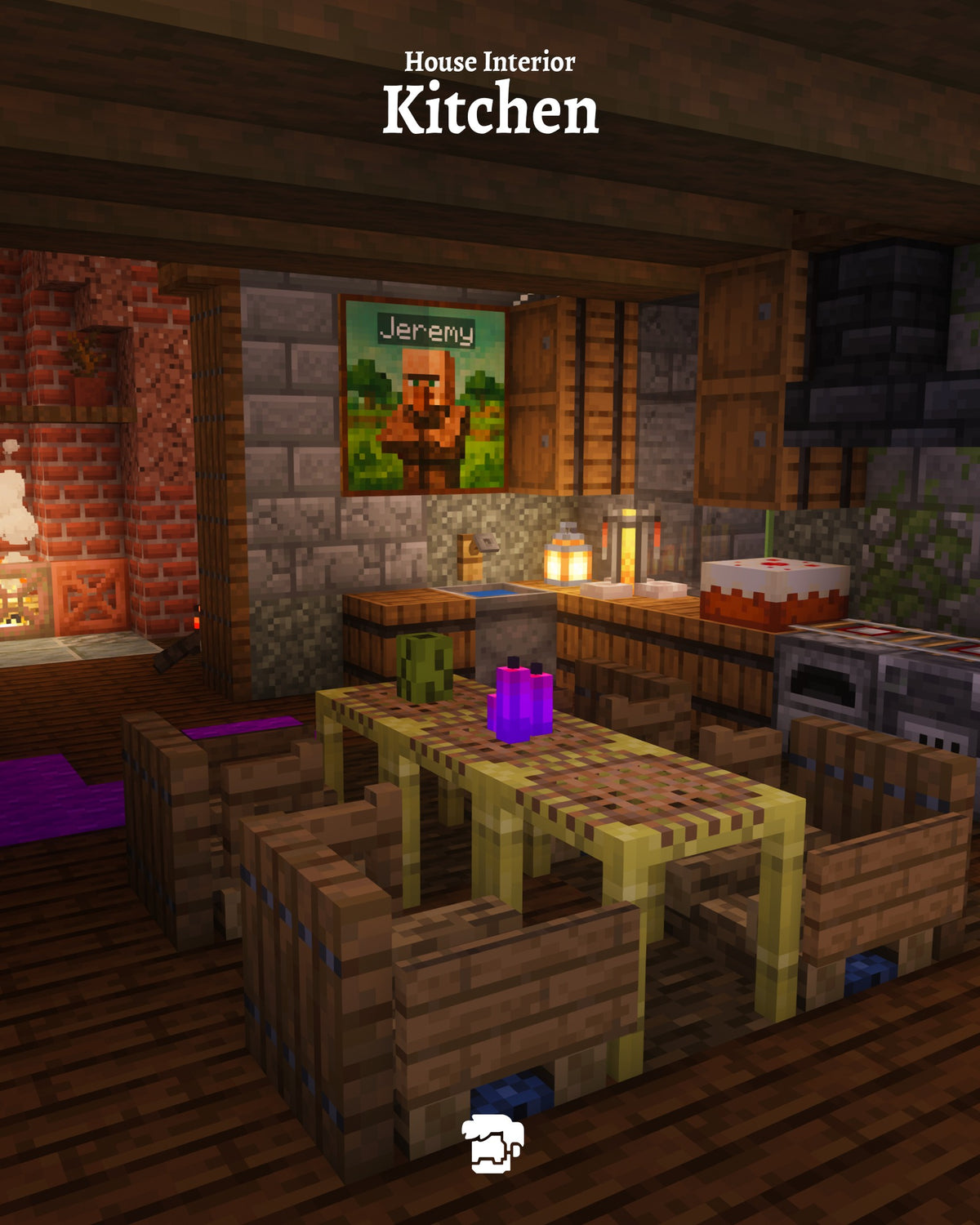 Kitchen inside the Huge Jackedman Minecraft Halloween build