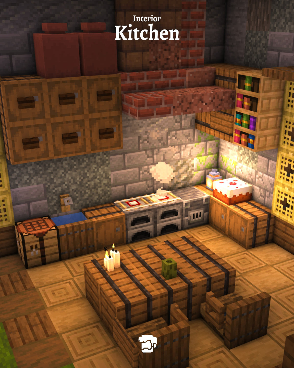 Kitchen inside the Pineward Cottage Minecraft house