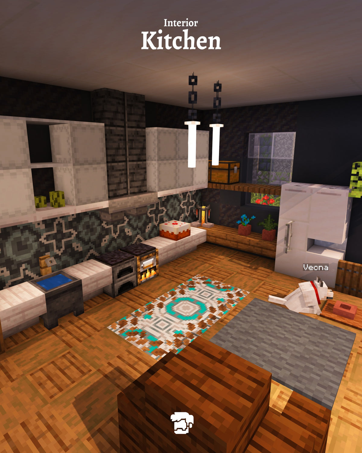 Kitchen inside the Reclaimed Ruins Minecraft house