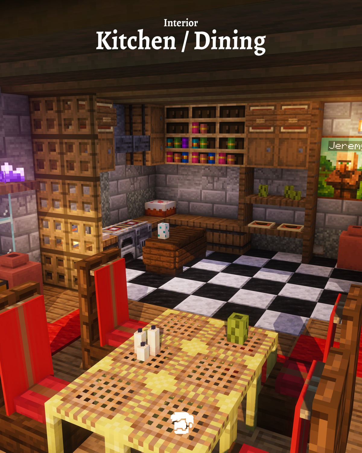 Kitchen inside the Shutter Cottage Minecraft house
