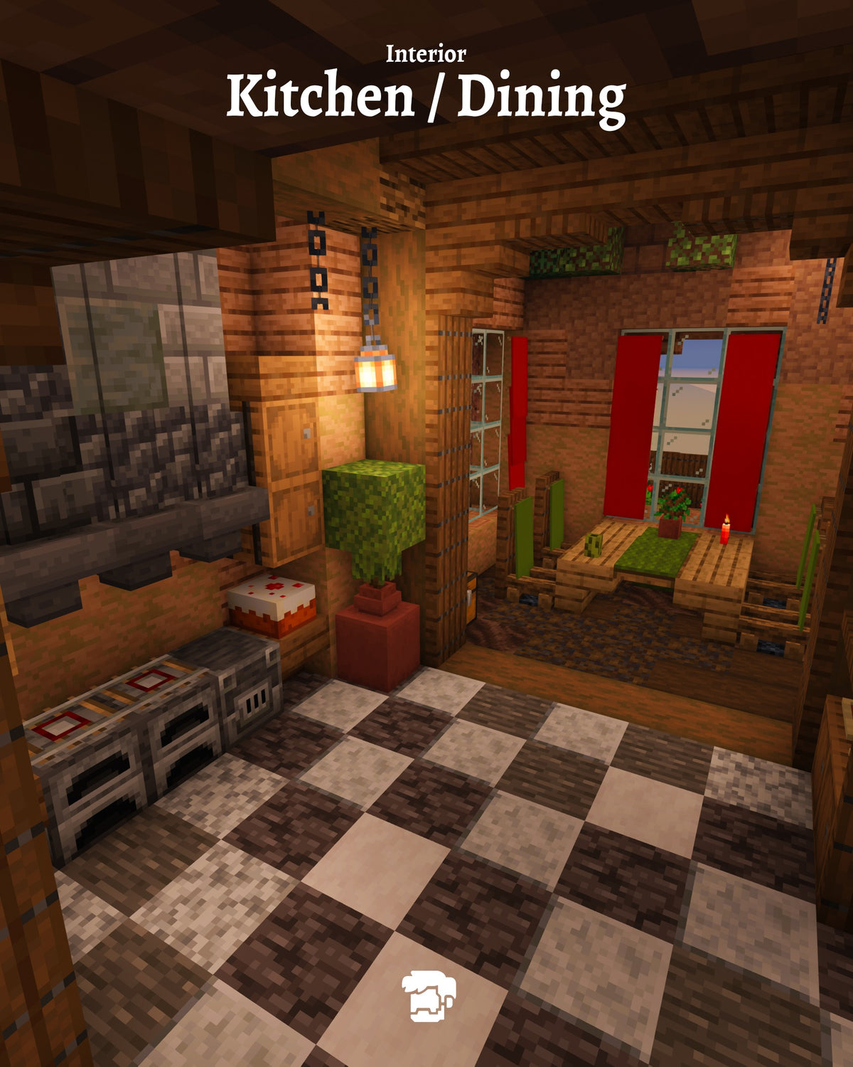 Kitchen inside the Snowfall Manor Minecraft house