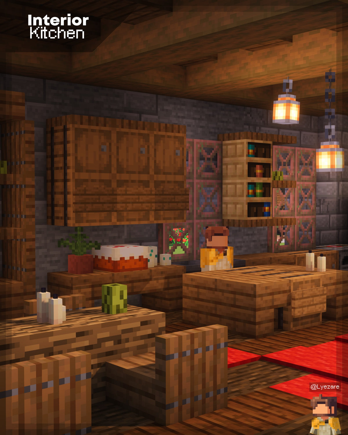 Kitchen inside the Spruceview Hearth Minecraft house