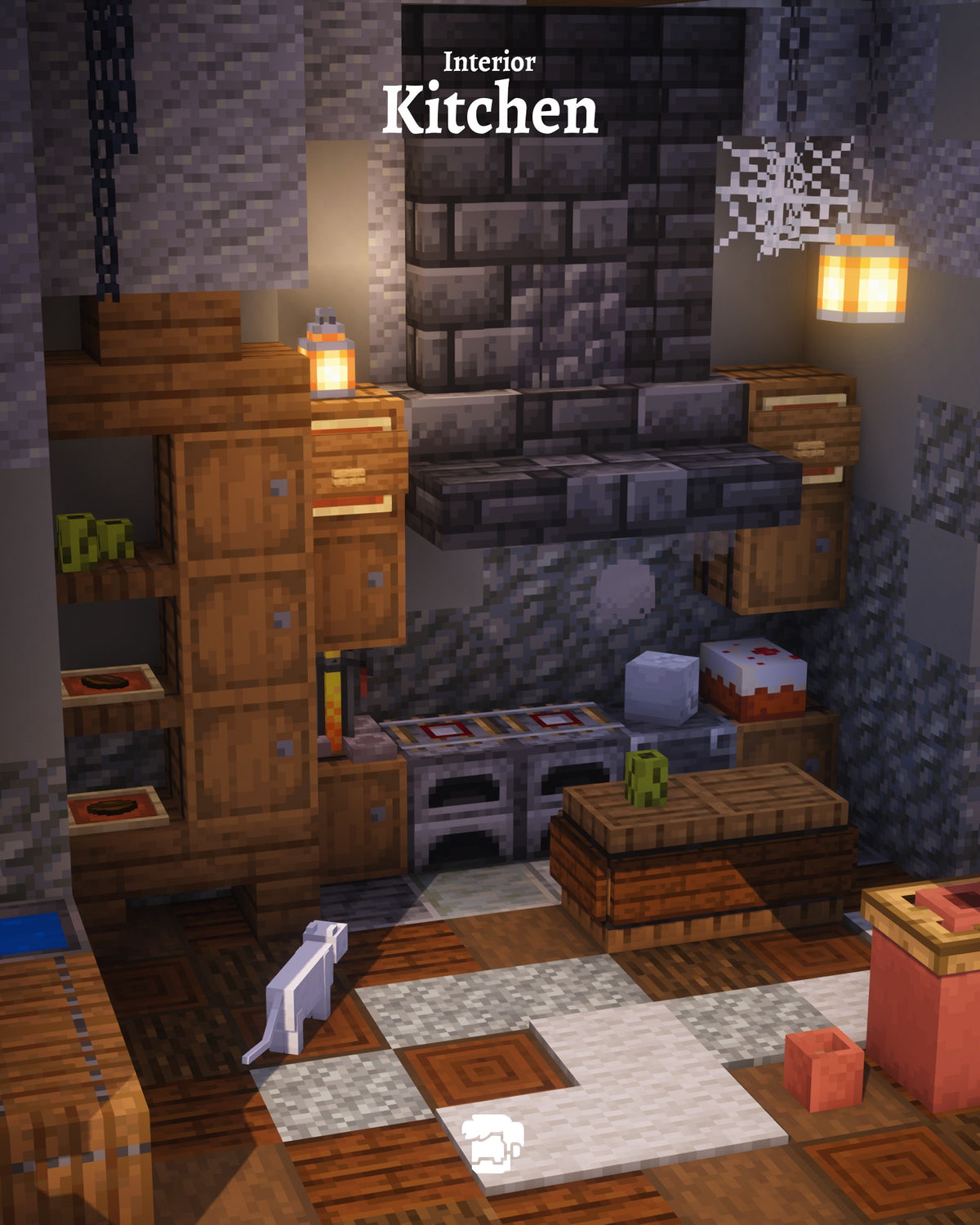 Kitchen inside the The Watchpost Minecraft base