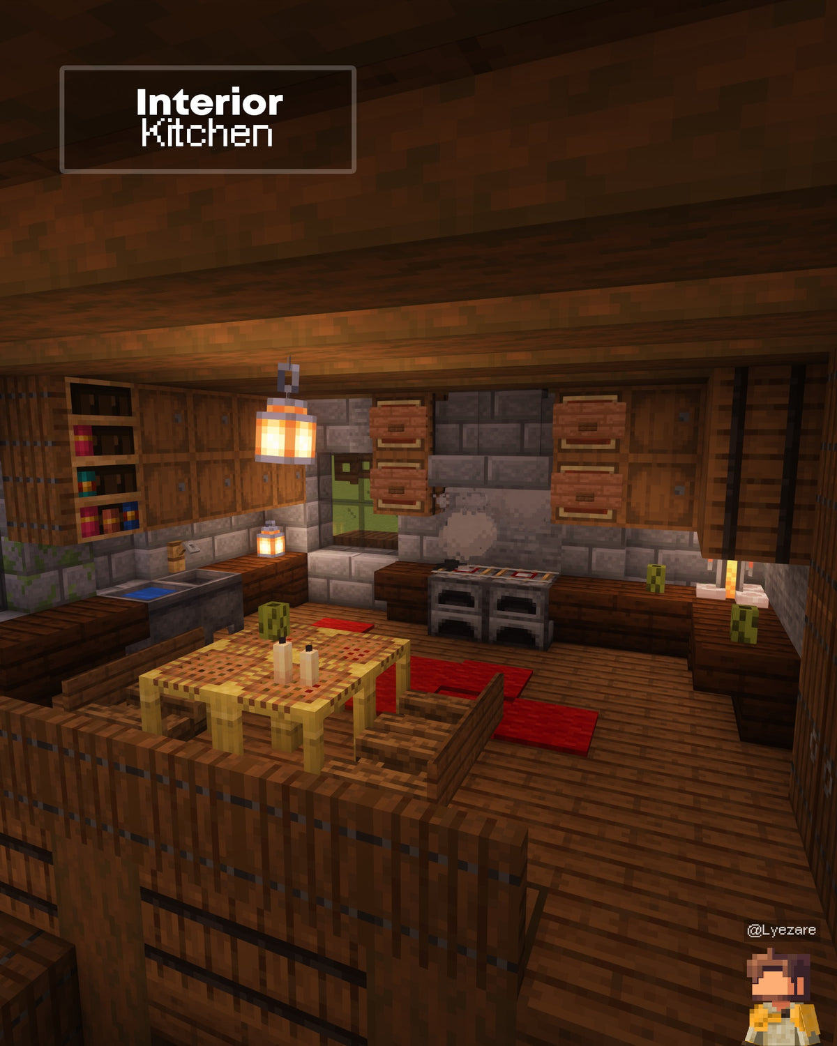 Kitchen inside the Trout Minecraft house