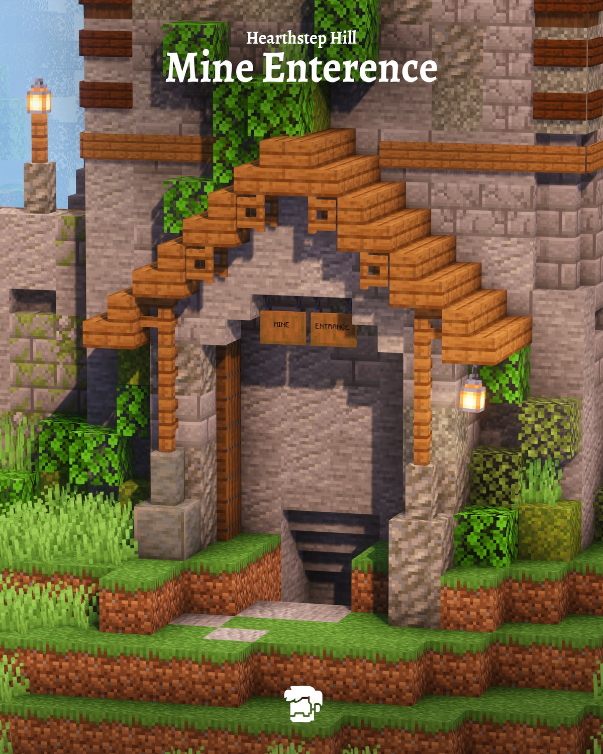 Mine entrance of the Hearthstep Hill Minecraft house