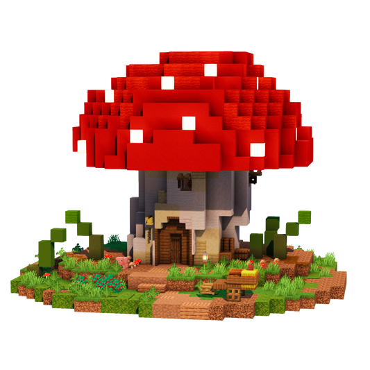 Minecraft mushroom house build with Litematica schematic download