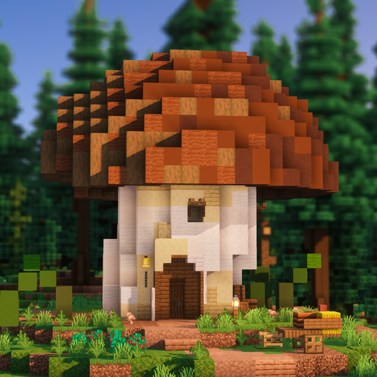 Free Minecraft mushroom house build and schematics
