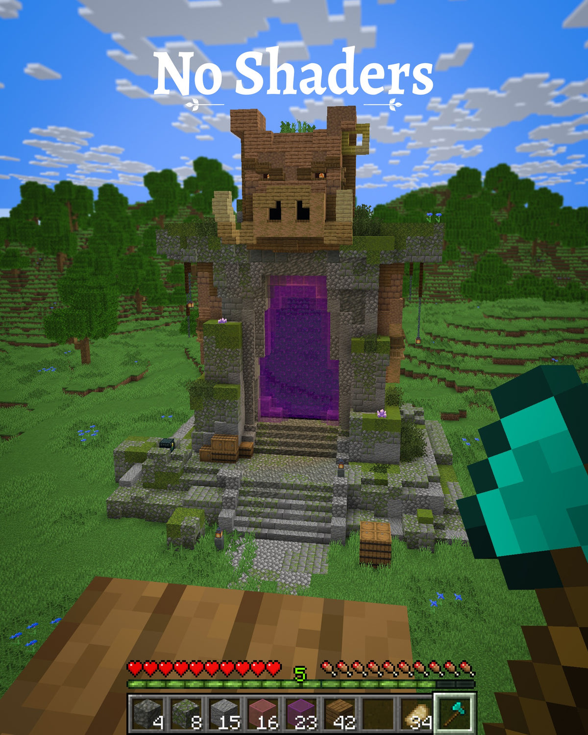 Nether portal room inside the Pork Portal Minecraft Nether portal build