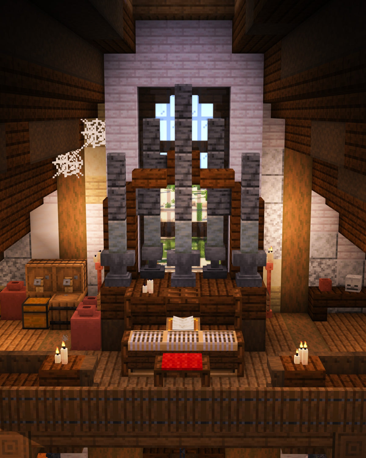 Organ inside the Wild Western Chapel Minecraft chapel