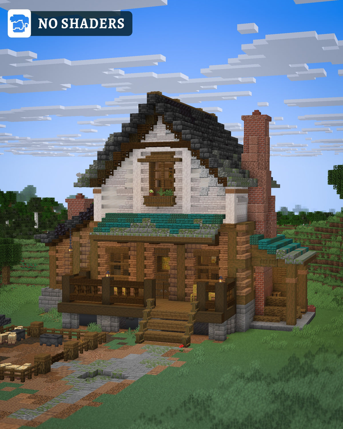 Pumpkin farm of the Pigkeeper's Farmhouse Minecraft build